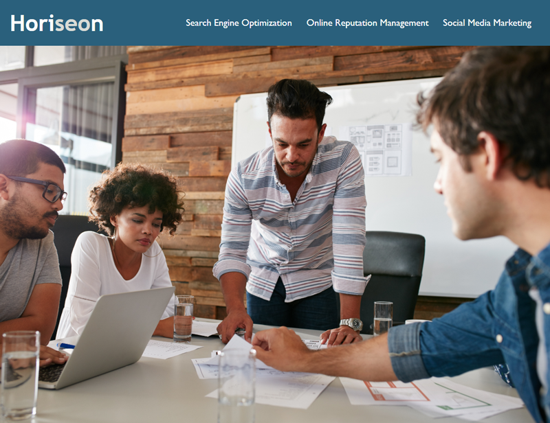 Horiseon business website homepage.